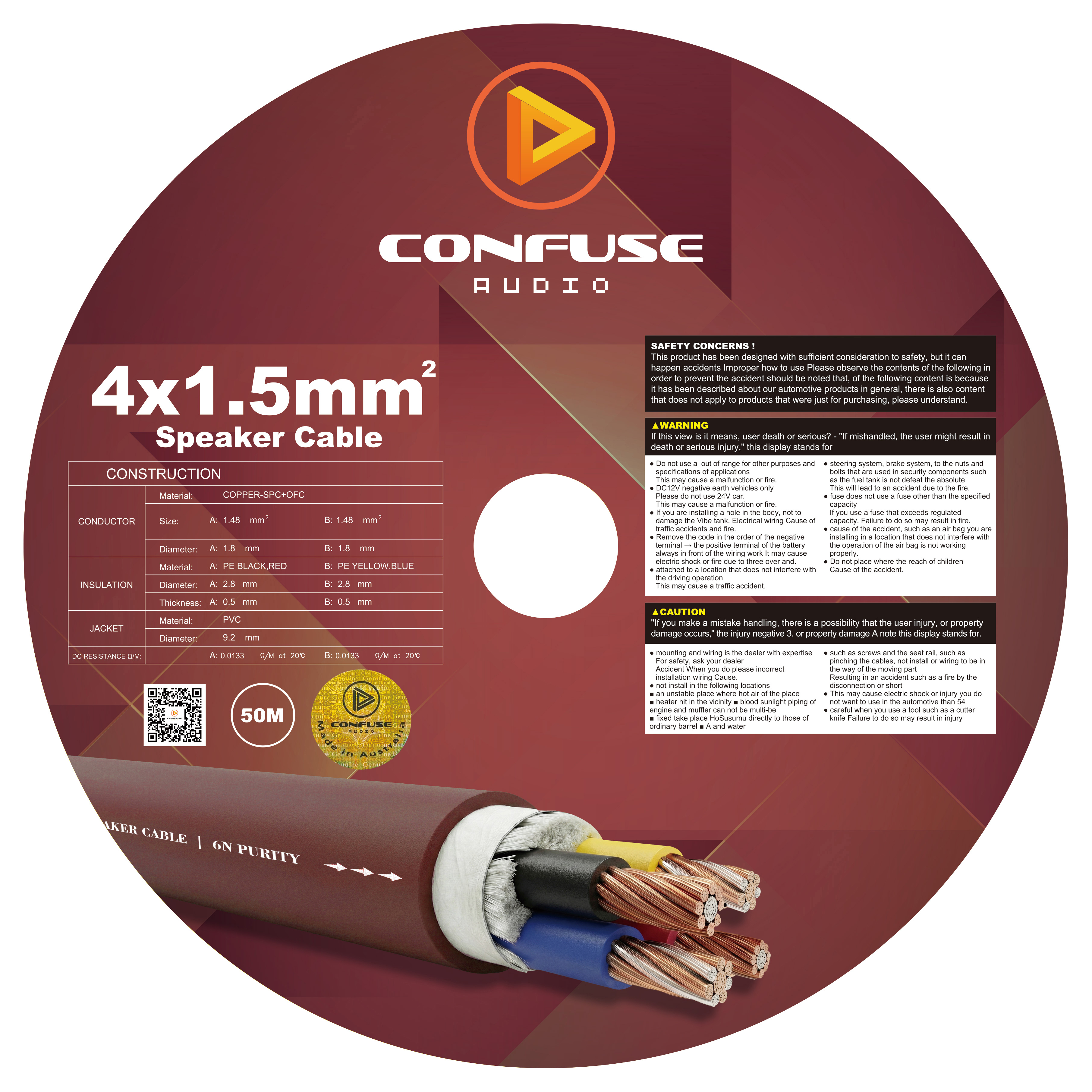 4 x 1.5mm² / Speaker Cable
